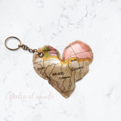 LLAVERO CORAZÓN ROSA GABARDINA - comprar online