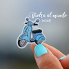 VINILO MINIATURA VESPA CELESTE - comprar online