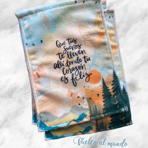 TOALLITA DE MANO "QUE TUS SUEÑOS TE LLEVEN"