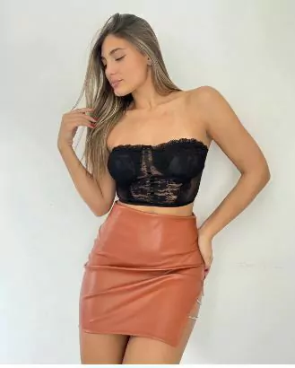 MINI de CUERINA CON CADENITAS terracota