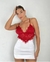TOP FLECOS ENCAJE ROJO