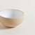 Mini Bowl Korba Blanco Brillante con Beige - 10 cm