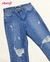 Art. 1107 - Pantalón de Jean Mom Celeste con Roturas - Morfosis