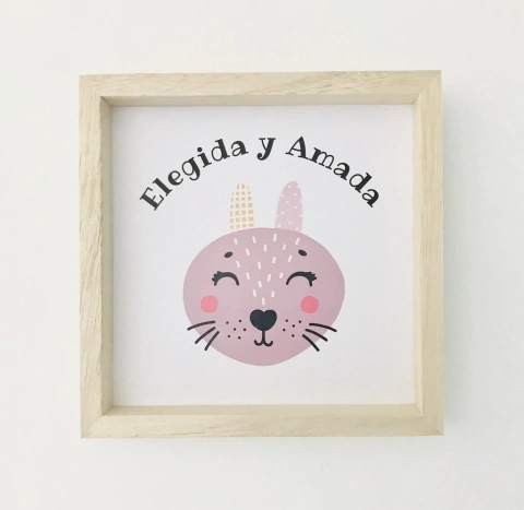 Cuadro de Madera "Elegida y Amada"
