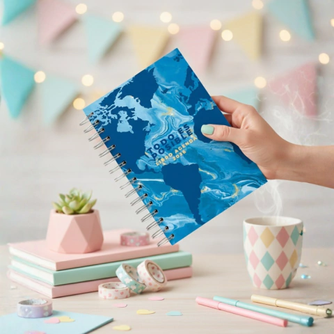 AGENDA 2026 AZUL MAPA MUNDI