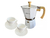 Set Cafetera Italiana Blanca + 2 Pocillos con Plato Hudson