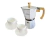 Hudson Set Cafetera Italiana Blanca Con 2 Tazas