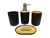 Set de Baño Facetado Negro 4 Pz