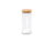 Frasco de Vidrio Rectangular con Tapa de Madera Bambú 400 ml
