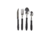Pack de Cubiertos Mango Plastico Negro Carol 24 Piezas