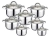 Set x7 Cacerolas Acero Inoxidable Triple Fondo Kaisa Villa