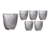 Vaso Bajo Vintage Gris Pack x6