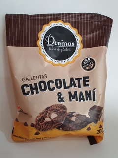 Galletitas sabor chocolate y mani sin tacc Doninas