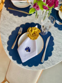 Lugar Americano Linho Poá | Azul Marinho - Panno Home