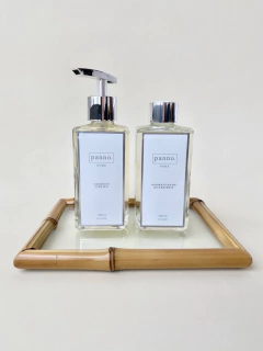 Bandeja Bambu natural e Vidro | P na internet