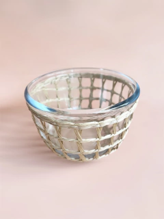 Travessa/Bowl Vidro e Palha Natural G - comprar online