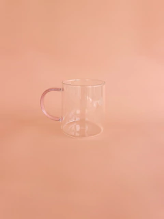 Caneca Chá Vidro P | Alça Pink