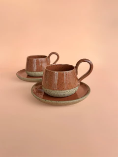 Dupla Xícara GG Chá Raízes | Terracota - Panno Home