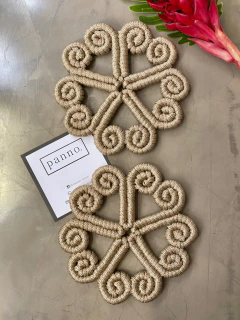 Dupla Porta Travessa Cru/Bege Redondo - comprar online