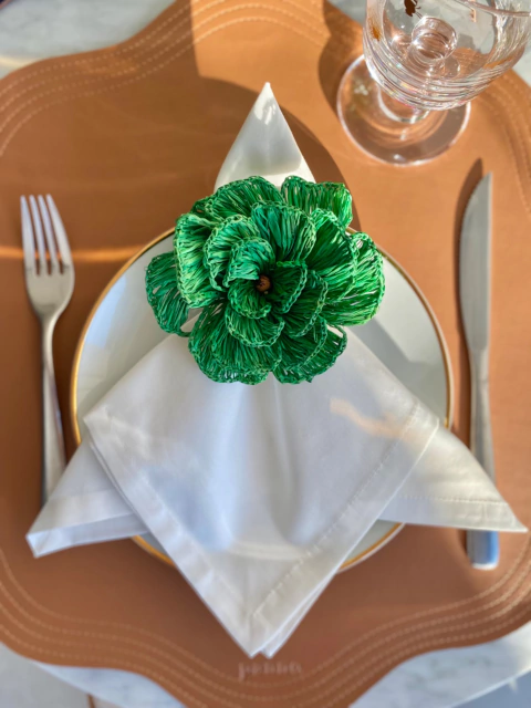 Porta Guardanapo Palha Natural | Verde