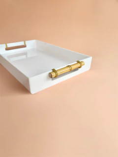 Bandeja Acrílico Alça Bambu | G - loja online