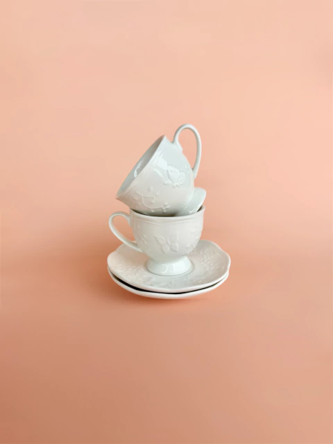 Dupla Xícara Café | Porcelana Butterfly - comprar online