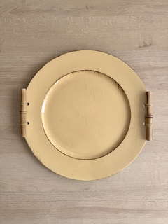 Sousplat Rígido Amarelo | Alça Bambu - comprar online