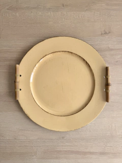 Sousplat Rígido Amarelo | Alça Bambu - comprar online