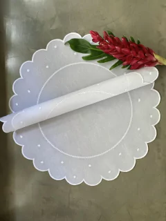 Jogo Americano Linho Poá | Branco