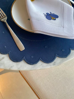 Lugar Americano Linho Poá | Azul Marinho na internet