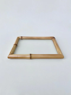 Bandeja Bambu natural e Vidro | P