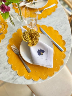 Lugar Americano Linho Poá | Amarelo Mostarda - comprar online