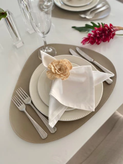 Lugar Americano Orgânico Dupla Face | Rosé e Creme - Panno Home