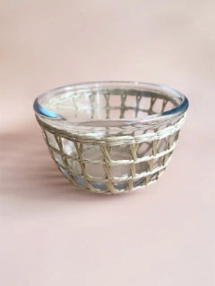 Travessa/Bowl Vidro e Palha Natural G - Panno Home