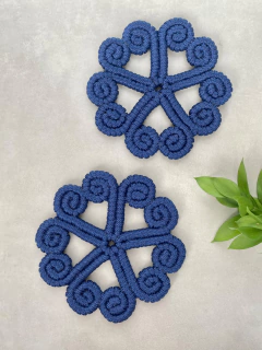 Dupla Porta Travessa Redonda | Azul Marinho na internet