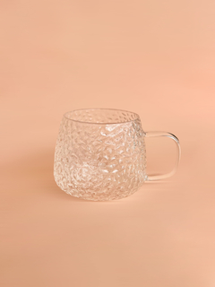 Caneca Vidro Martelado | Alça Transparente na internet