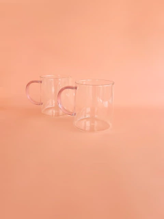 Caneca Chá Vidro P | Alça Pink - comprar online