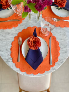 Jogo Americano Linho Poá | Laranja