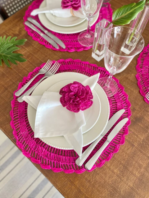 Jogo Americano Palha | Rosa Pink