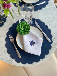 Lugar Americano Linho Poá | Azul Marinho - loja online