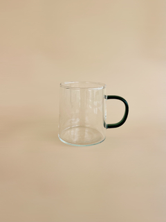Caneca Chá Vidro | Alça Verde - comprar online