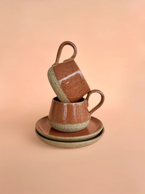 Dupla Xícara GG Chá Raízes | Terracota - comprar online