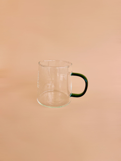 Caneca Chá Vidro | Alça Verde