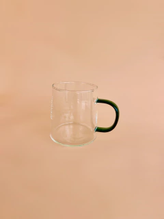 Caneca Chá Vidro P | Alça Verde