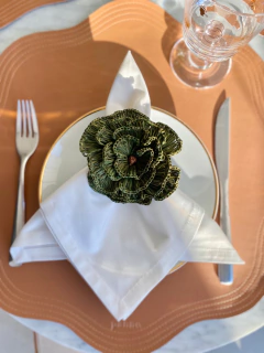 Porta Guardanapo Palha Natural | Verde Musgo