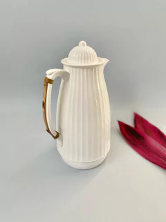 Garrafa Térmica Alça Bambu | Branco - comprar online