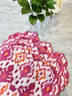 Jogo Americano Ikat | Laranja e Rosa Pink na internet
