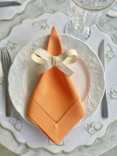 Porta Guardanapo Laço Palha | Off White