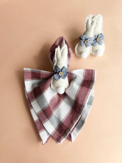 Guardanapo Linho Xadrez Vermelho