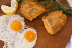 Milangas de pollo rellenas con queso chedar y panceta - tienda online